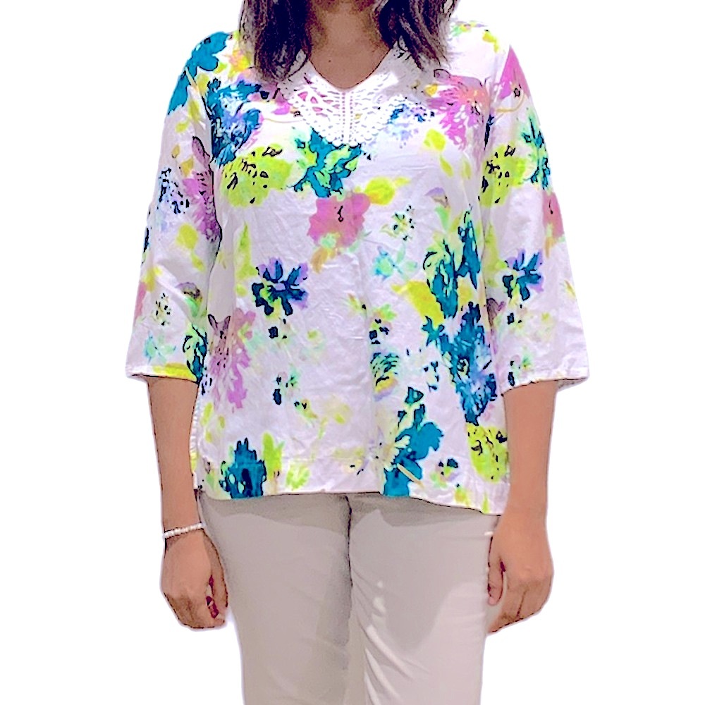 Premise floral linen Tunic - Picture 2 of 5